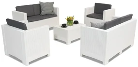 Kunststof rotan meubelset Colorado Coffee 6 wit Bica