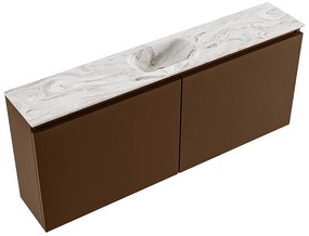 Mondiaz Ture DLux toiletmeubel 120cm rust met wastafel glace midden zonder kraangat