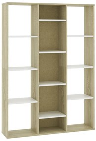 vidaXL Kamerscherm/boekenkast 100x24x140cm bewerkt hout wit eikenkleur
