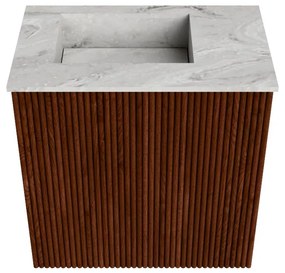 Mondiaz Joya DLux 40cm toiletmeubel ruby met wastafel faye links 1 kraangat glace