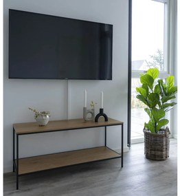 House Nordic Tv-meubel Avery met 2 planken eikenkleur en zwart