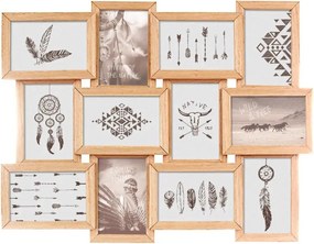 Atmosphera Collage Fotolijst voor 12 foto’s - 58x45 cm - Hout - Sfeervolle Wanddecoratie