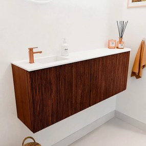 Mondiaz Joya 110cm toiletmeubel ronding rechts ruby met wastafel faye links 1 kraangat talc