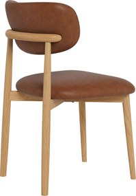 AVLO Eco-leer Retro Brandy/gelakt eiken frame – HOUTEN STOEL VOOR WOONKAMER, EETKAMER, KEUKEN RETRO