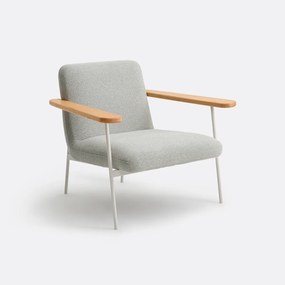 Fauteuil met massief eiken armleuningen en stof, Lulet