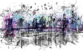 Ilustratie Modern Art NEW YORK CITY Skyline Splashes, Melanie Viola, (40 x 26.7 cm)
