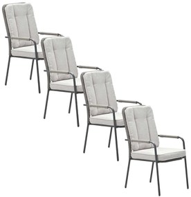 Garden Impressions Aleria tuinstoel taupe - 4 stuks