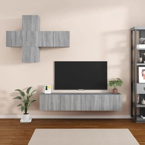 vidaXL 7-delige Tv-meubelset bewerkt hout grijs sonoma eikenkleurig