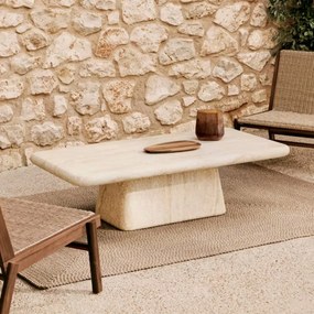 Kave Home Drasi Design Salontafel Beige Cement Travertin - 140 X 70cm.