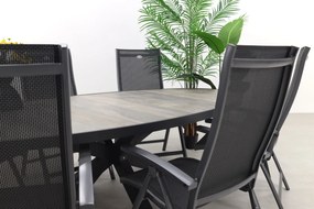 Hartman Salvatore/Silva houtlook 240x115 cm. ovale tuinset - verstelbaar - 7-delig