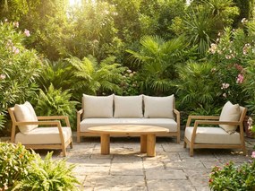 Stoel en Bank Loungeset 5 personen Teak Old teak greywash  Santika Furniture Santika