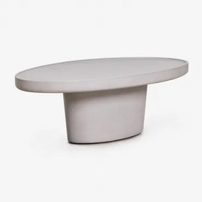 Ovale Tuintafel 110x60 Cm In Cement Darwys Zand Grijs - Sklum