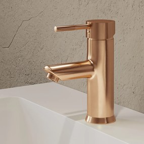 Saniclear Copper Stripes wastafelkraan geborsteld koper