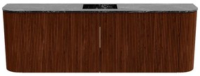 Mondiaz Joya DLux 125cm toiletmeubel ronding links/rechts ruby met wastafel faye midden zonder kraangat lava