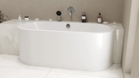 Polysan Viva Monolith half vrijstaand inbouwbad 170x75x60cm wit