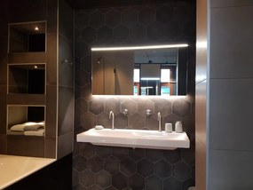 Hipp Design 11000 spiegel 100x70cm met LED boven, backlight en spiegelverwarming