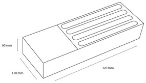 Differnz lade organizer/deksel 32x11x6 grijs