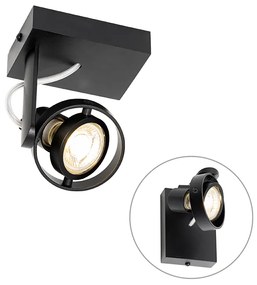 Moderne plafondSpot / Opbouwspot / Plafondspot zwart draai- en kantelbaar GU10 50mm - Master Modern GU10 vierkant Binnenverlichting Lamp