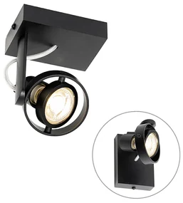 Moderne plafondSpot / Opbouwspot / Plafondspot zwart draai- en kantelbaar GU10 50mm - Master Modern GU10 vierkant Binnenverlichting Lamp