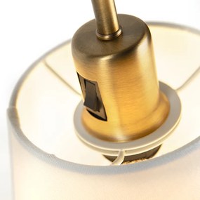 Klassieke tafellamp brons met witte kap - Ashley Klassiek / Antiek E27 Binnenverlichting Lamp