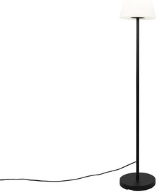 Smart Moderne buiten vloerlamp zwart kap wit incl. Wifi A60 - Virginia Design E27 IP65 Buitenverlichting