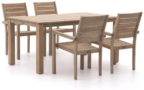 Diningset ROUGH  | 4 personen teakhout | Tuinset stapelbaar | 5-delig | Kees Smit Tuinmeubelen
