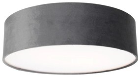 Stoffen Moderne plafondlamp grijs 40 cm met gouden binnenkant - Drum Modern E27 cilinder / rond Binnenverlichting Lamp