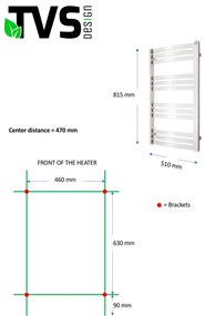 TVS Design Dino handdoekradiator chroom 260W 81,5x50cm