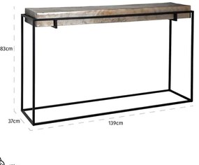 Richmond Interiors Calloway Sidetable Industrieel Aluminium - 139 X 37cm.