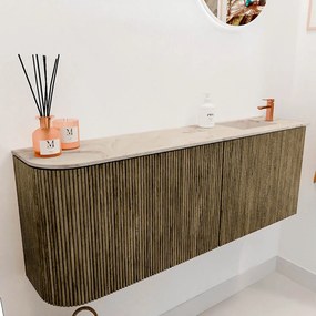 Mondiaz Joya DLux 110cm toiletmeubel ronding links dusk met wastafel faye rechts 1 kraangat frappe