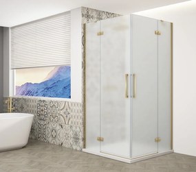 Gelco Trinity douchecabine met hoekinstap 80x100cm mat glas goud