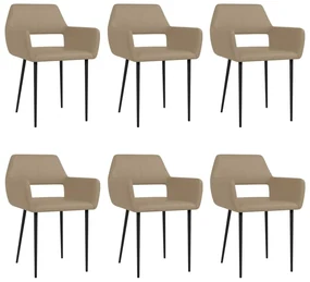 vidaXL Eetkamerstoelen 6 st kunstleer cappuccino