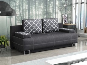 Slaapbank Columbus 143, Aantal zitplaatsen: 4, Aanwezig, Donkergrijs, 90x200x90cm, 80 kg, Poten: Metaal, Hout: Grenen