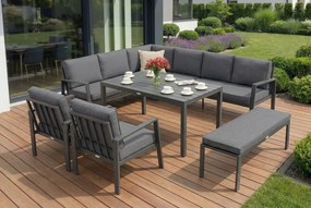 Zakintos Comida 7 hoekbank met bank antraciet Garden Point