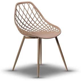 CHICO stoel fango (donker beige/bruin) - modern, opengewerkt, voor keuken / tuin / café