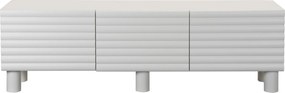Wit Tv-meubel Met Grote Ribbels 180 Cm - 180x40x55cm.