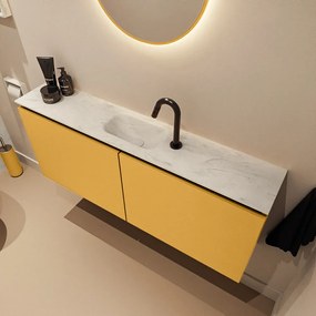 Mondiaz Ture DLux toiletmeubel 120cm ocher met wastafel opalo midden met kraangat