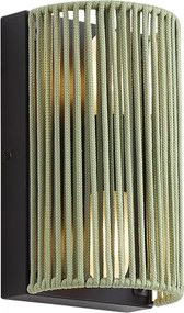 Japandi wandlamp groen met zwart IP44 - Jayla