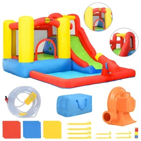 Happy Hop Springkussen met glijbaan en plonsbad 350x280x190 cm PVC