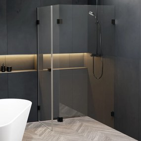 Riho Scandic X204 douchecabine links 90x90cm zwart mat