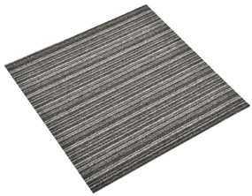 vidaXL Tapijttegels 20 st 5 m² 50x50 cm gestreept antraciet