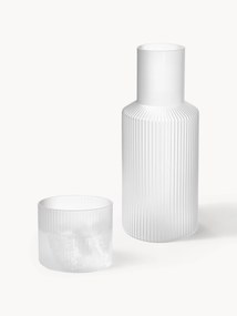Kleine mondgeblazen karaf Ripple met tumbler, 2-delig