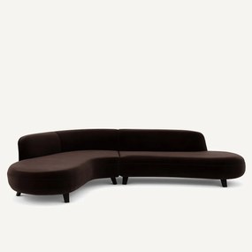 Hoekbank fluweel, Rosebury design E.Gallina