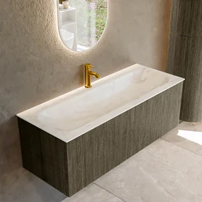 Mondiaz Kurve-dlux 120cm badmeubel shadow met 1 lade en wastafel big large midden 1 kraangat ostra