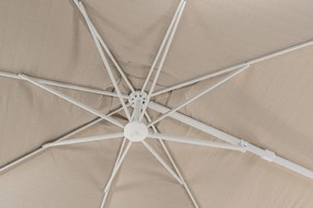 4 Seasons Outdoor Siesta PREMIUM 300 x 300 cm parasol zand doek met wit frame Parasol   houtkleur weerbestendig
