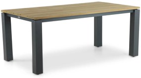 Dining Tuintafel rechthoekig 180 x 100 cm Aluminium/teak Old teak greywash Riviera