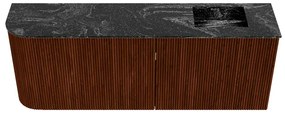 Mondiaz Joya DLux 110cm toiletmeubel ronding links ruby met wastafel faye rechts zonder kraangat lava