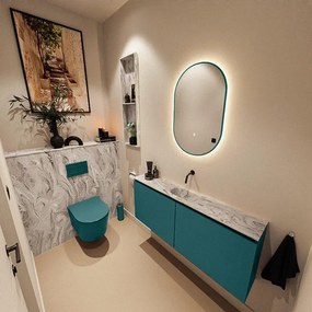 MONDIAZ TURE-DLUX 120cm toiletmeubel Smag. EDEN wastafel Glace positie midden. Zonder kraangat. TUREDX120SMAM0GLA