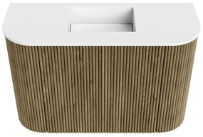 Mondiaz Joya 65cm toiletmeubel ronding links/rechts dusk met wastafel faye midden zonder kraangat talc