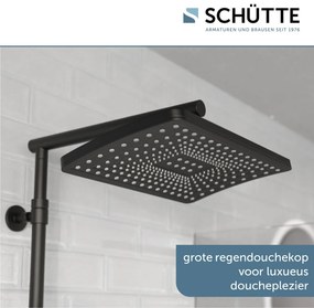Schutte Trento regendoucheset met thermostatische kraan zwart mat